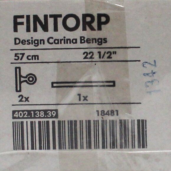 IKEA Fintorp Design Carina Bengs Number 402.138.39 22-1/2" 57cm Rail - Picture 2 of 8